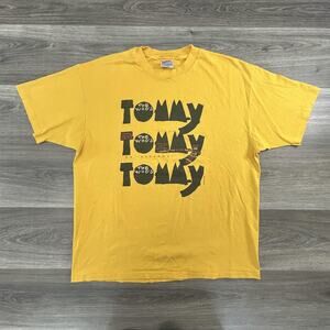 Vintage Tommy The Whos Shirt Mens XL Yellow Broadway Musical Band Rock 90s Tee
